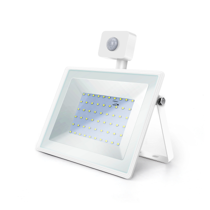 50 Watt LED Fluter Strahler mit Bewegungsmelder Extra Flach Flutlicht Weiß IP65 Kaltweiss