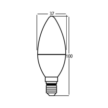 5 W E14 Kerze C35  matt | 400 Lumen | 6400 Kaltweiß