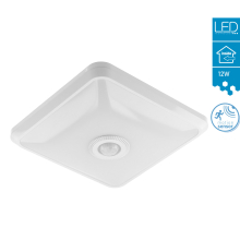 12 W LED Deckenleuchte Treppenleuchte mit Bewegungsmelder Quadrat 25x25 cm 4000K Neutralweiß