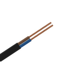 2-adrig 2x01 Stromkabel Elektrokabel H05VVH2-F Schwarz 1 meter