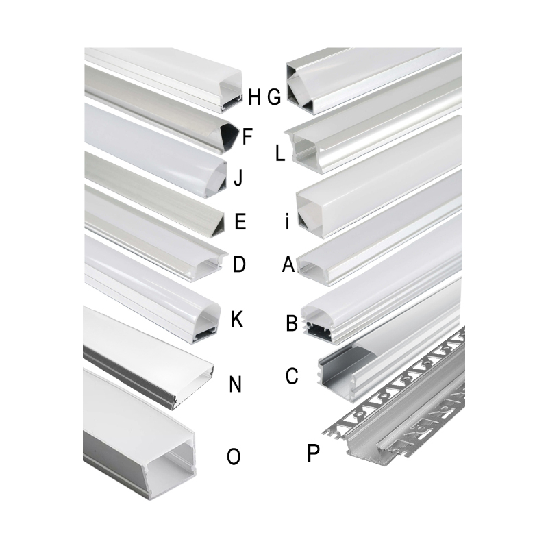 Profil für LED aus Aluminium 1-2m Abdeckung Milchglas Satiniert LED Streifen 