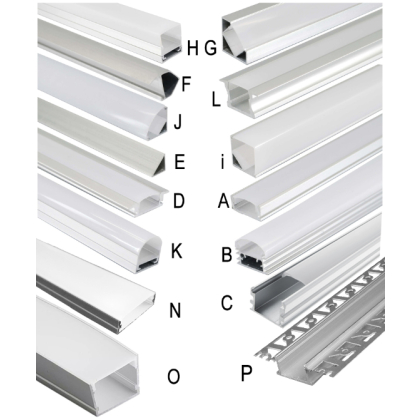 Abdeckung Aluprofil f LED Aluminium Profil Schiene LED Streifen schwarz,weiß 
