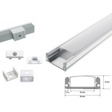 2m Aluprofile Alu Schiene Leiste Profil LED Kanal Deckenanbringung für LED Strip Profil mit Milchglas Abdeckung Profil A