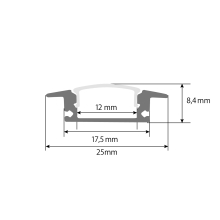 2 Meter Aluprofile Alu Schiene Profil LED Kanal Schiene für LED Strip Profil D mit Milchglas Abdeckung Profil D