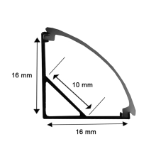 2m Eckprofil Eckschiene Eckleiste Aluprofil Eck Alu Schiene Profil mit Milchglas Abdeckung V-Profil Kanal System für LED-Streifen Profil J