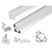 2 m Eckprofil Eckleiste Aluprofil Alu LED Kanal Schiene LED Leiste für LED-Streifen mit Milchglas Abdeckung Profil G