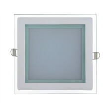 LED Panel mit Glas Rahmen Einbaustrahler Deckenleuchte Einbauleuchte Kaltweiss 18 Watt-Eckig 198x198mm