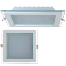 LED Panel mit Glas Rahmen Einbaustrahler Deckenleuchte Einbauleuchte Neutralweiss 18 Watt-Eckig 198x198mm