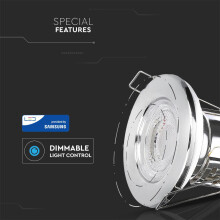 5W LED Einbauleuchte Einbauspot mit SAMSUNG-CHIP 6400K -Nickel DIMMBAR IP65