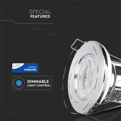 5W LED Einbauleuchte Einbauspot mit SAMSUNG-CHIP 3000K -Nickel DIMMBAR IP65