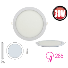 30W LED slim Einbauleuchte Deckenleuchte Einbauspot slim Panel rund Ø 300mm neutralweiß