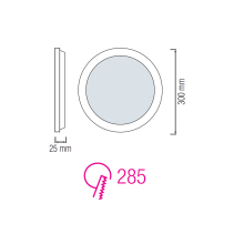 Ultra slim LED Panele Deckenleuchte inkl. Trafo 30 Watt-Rund-Weiß Warmweiß