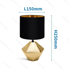 Tischleuchte Tichlampe mit Schirm Gold Schwarz E14 Fassung