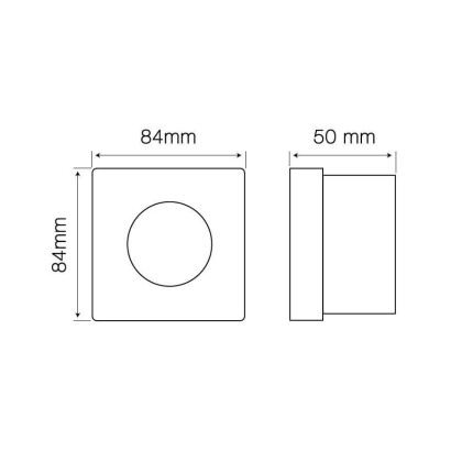 Einbaurahmen Quadrat Eckig 84x84 mm Weiß für standard Ø 50 mm leuchtmittel Wasserdicht ip44