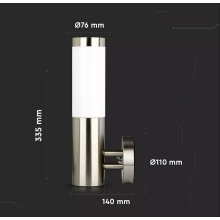 LED Wandleuchte Wandlampe Fassadenleuchte mit Edelstahlgehäuse IP44 E27 Fassung