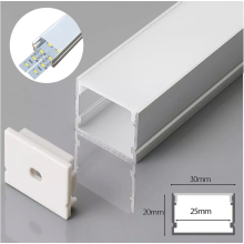 2m LED Alu Profil Alu Schiene Profil Alu Schiene LED Kanal mit Milchglas Abdeckung Extra Breit 20mm 30mm Hoch