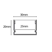 1m Extra Breit 20mm 30mm Hoch Aluprofil Alu Schiene Profil für LED Strip Profil O