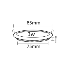 3W LED Ultra Slim LED Einbauleuchte Panel PLUS Serie Rund Ø 85mm Neutralweiß