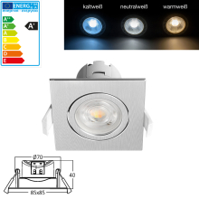 7W LED Einbauspot Einbauleuchte | 660 Lm | schwenkbar|mit Einstellbaren Farben Rund oder Quadrat