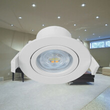 7W LED Einbauspot Einbauleuchte | 670 Lm | schwenkbar | mit Einstellbaren Farben 3 in 1 Rund Weiß