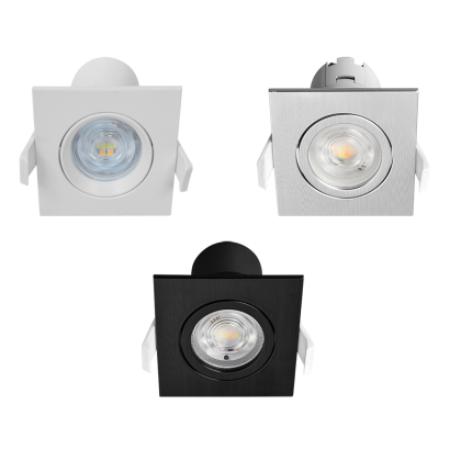 7W LED Einbauspot Einbauleuchte Einbaustrahler | 670 Lm | schwenkbar | mit Einstellbaren Farben Quadrat