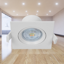7W LED Spot Einbauleuchte Einbaustrahler Einbauspot | weiße Rahmen  670 Lm | schwenkbar | mit Einstellbaren Farben Quadrat