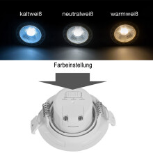 7W LED Einbauleuchte Einbaustrahler Einbauspot | 670 Lm | schwenkbar | mit Einstellbaren Farben Quadrat Schwarz