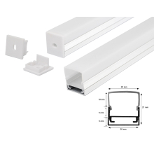 2m Alu Profile Alu Schiene Profil mit Milchglas Abdeckung Kanal System für LED-Streifen Profil H mit Milchglas Abdeckung