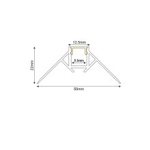 1m Aluprofil Alu Schiene unterputz-Profil für LED Strip  mit Milchglas Abdeckung Profil R