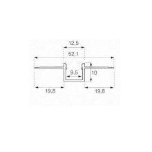 1m Aluprofil Alu Schiene unterputz-Profil für LED Strip mit Milchglas Abdeckung  Profil Q
