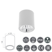 Deckenleuchte Deckenleuchte SPOTLIGHT mit E27 Fassung Weiß Rund Ø 133mm-148mm