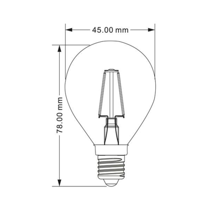 6W E14 Filament LED Leuchtmittel Glas Kugel P45 | 600 Lumen