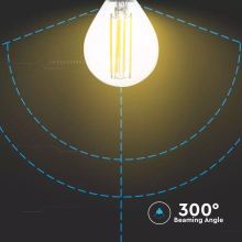 6W E14 Filament LED Leuchtmittel Glas Kugel P45 | 600 Lumen | 6400K Kaltweiß