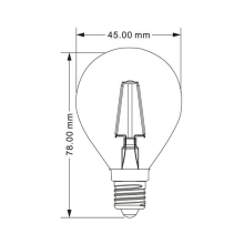 6W E14 Filament LED Leuchtmittel Glas Kugel P45 | 600 Lumen | 2700K Warmweiß