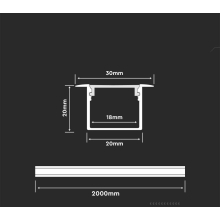 2 Meter Alu Profile Alu Schiene Profil Abdeckung Kanal System für LED-Streifen  mit Milchglas Abdeckung Profil S
