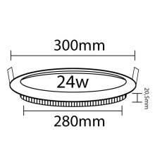 24 W LED Slim Einbau Panel Einbauleuchten Deckenleuchte Satin Nickel Rund