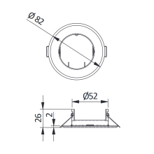 LED Einbaurahmen Einbaustrahler Einbauring Rahmen Rund Ø82mm in verschiedene Farben