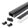 2m Alu Profile Alu Schiene Profil Kanal System für LED-Streifen Schwarz mit schwarzer Abdeckung.