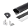 2m Alu Profile Alu Schiene Profil Kanal System für LED-Streifen Schwarz mit schwarzer Abdeckung.