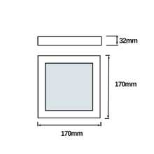 13W LED Aufputz Deckenlampe Panel Deckenleuchte Eckig | 1020 Lumen | 17x17 cm | Neutralweiß (4000 K)