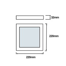 19W LED Aufputz Deckenlampe Panel Deckenleuchte Eckig | 1520 Lumen | 22x22 cm | Neutralweiß (4000 K)