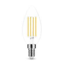7W Dimmbare E14 LED Leuchtmittel | Kerze | Klarglas| C35 | dimmbar | Klein gewinde | 680 Lumen  Warmweiß