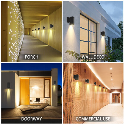 LED LED Wandleuchte Wandlampe Fassaden leuchte Eckig mit GU10 Fassung IP65 in Schwarz oder Weiß mit oder ohne LED