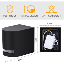 LED Wandleuchte mit GU10 Fassung IP54 in schwarz