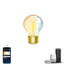E27 LED CCT Smart Wi-Fi Filament Retro Vintage Nostalgie Leuchtmittel dimmbar Bernstein G45 Ø 45mm 4.5 Watt
