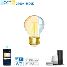 E27 LED CCT Smart Wi-Fi Filament Retro Vintage Nostalgie Leuchtmittel dimmbar Bernstein G45 Ø 45mm 4.5 Watt