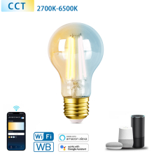 E27 LED CCT Smart Wi-Fi Filament Retro Vintage Nostalgie Leuchtmittel dimmbar 2700-6500K A60 Ø 60mm 6 Watt
