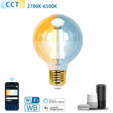 E27 LED CCT Smart Wi-Fi Filament Retro Vintage Nostalgie Leuchtmittel dimmbar 2700-6500K G80 Ø 80mm 6 Watt