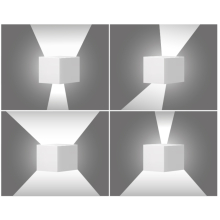 7W LED Fassaden-Leuchten Fassadenleuchte Außenleuchte Außenwandleuchte IP54 verstelbare Abstrahlwinkel Eckig- Neutralweiß