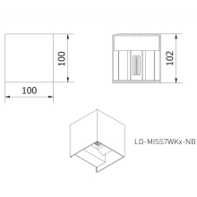 7W LED Fassaden-Leuchten Fassadenleuchte Außenleuchte Außenwandleuchte IP54 verstelbare Abstrahlwinkel Eckig- Neutralweiß